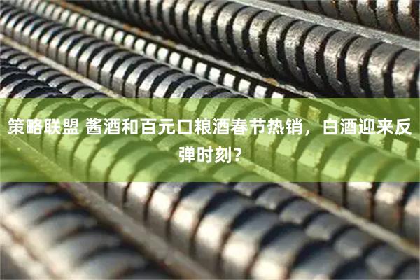 策略联盟 酱酒和百元口粮酒春节热销，白酒迎来反弹时刻？